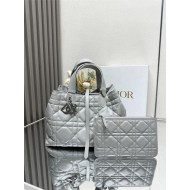 DIOR TOUJOURS BAG MEDIUM Macrocannage Calfskin Grey High