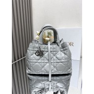 DIOR TOUJOURS BAG MEDIUM Macrocannage Calfskin Grey High