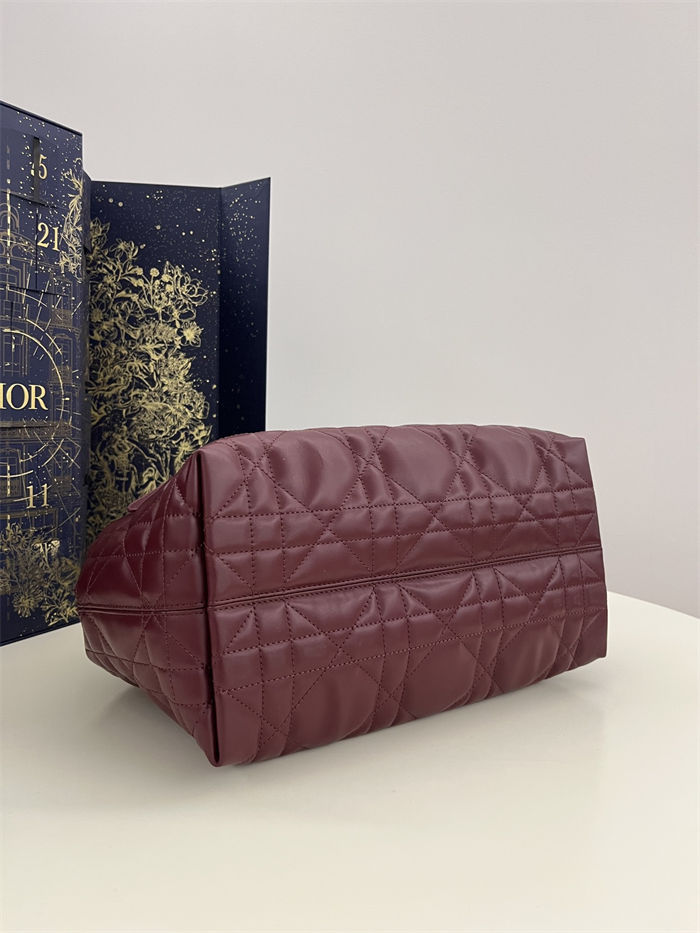 DIOR TOUJOURS BAG MEDIUM Macrocannage Calfskin Burgundy High