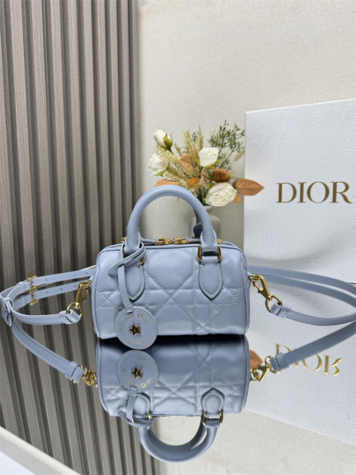 Dior Groove 16 Mini Bag Macrocannage Calfskin Blue High