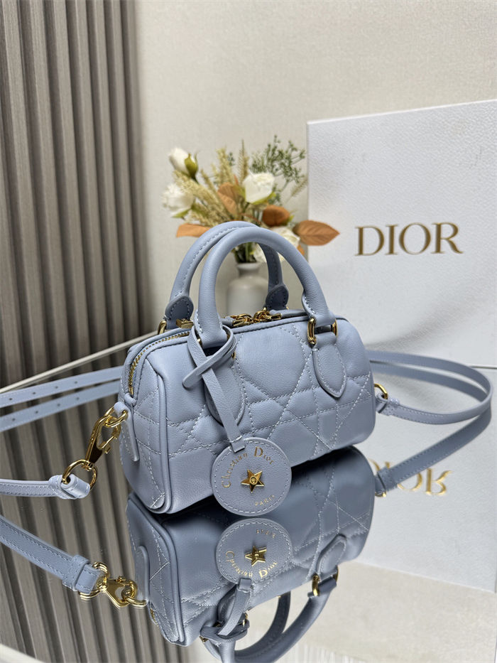 Dior Groove 16 Mini Bag Macrocannage Calfskin Blue High