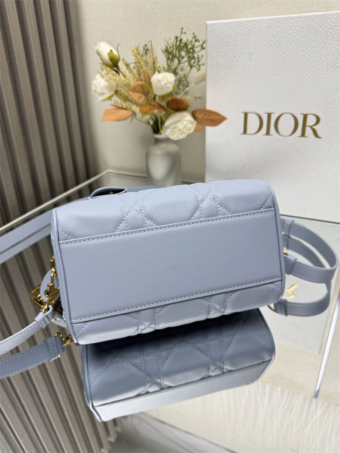 Dior Groove 20 Bag Macrocannage Calfskin Blue High