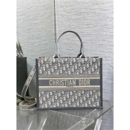 MEDIUM Dior BOOK TOTE Dior Oblique Embroidery Grey With Strap High