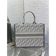 MEDIUM Dior BOOK TOTE Dior Oblique Embroidery Grey With Strap High