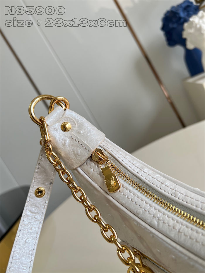 Louis Vuitton LOOP Handbag Ostrich leather N85900 White High