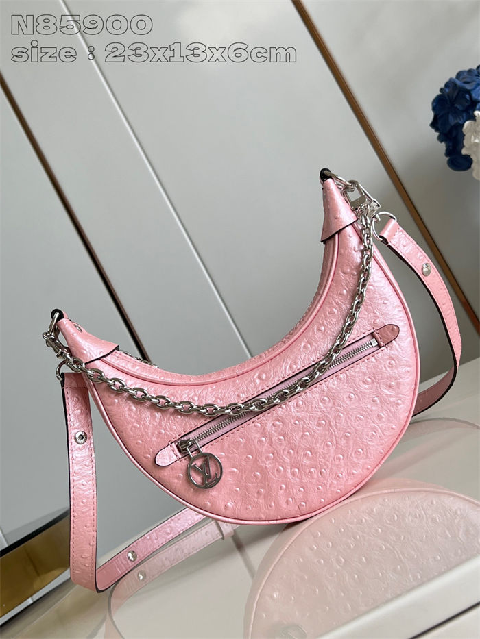 Louis Vuitton LOOP Handbag Ostrich leather N85900 Pink High