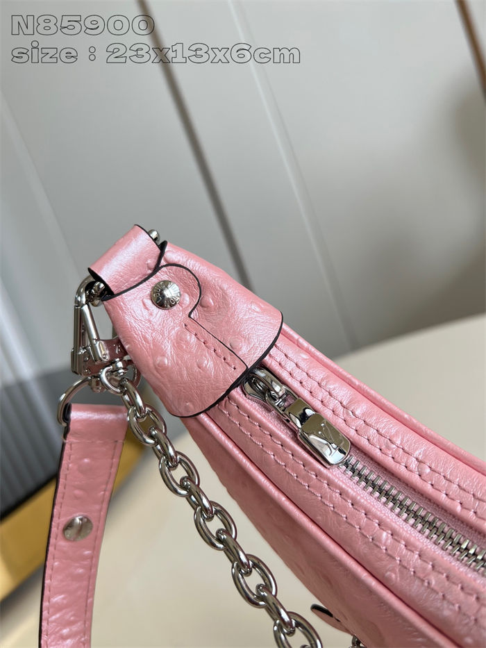 Louis Vuitton LOOP Handbag Ostrich leather N85900 Pink High