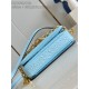 Louis Vuitton POCHETTE MÉTIS EAST WEST Ostrich leather N85902 Blue High