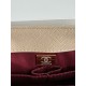 SMALL FLAP BAG WITH TOP HANDLE Grained Calfskin Beige Gold Metal High