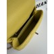 SMALL FLAP BAG WITH TOP HANDLE Grained Calfskin Yellow-binding Gold Metal High