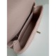 SMALL FLAP BAG WITH TOP HANDLE Grained Calfskin Pink-binding Gold Metal High