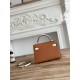 Hermes Kelly Mini II Bag Epsom Leather WAX-Bicolor Gold/Craie High