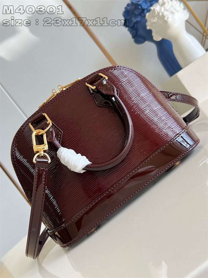 Louis Vuitton Alma BB Bag Epi Leather M40301 Burgundy High