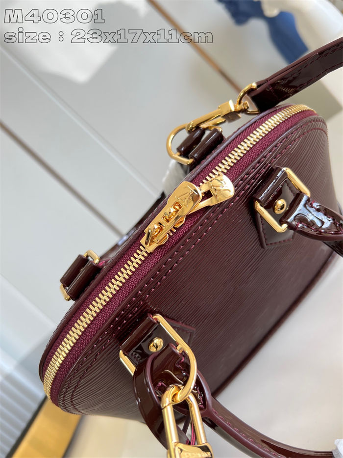 Louis Vuitton Alma BB Bag Epi Leather M40301 Burgundy High