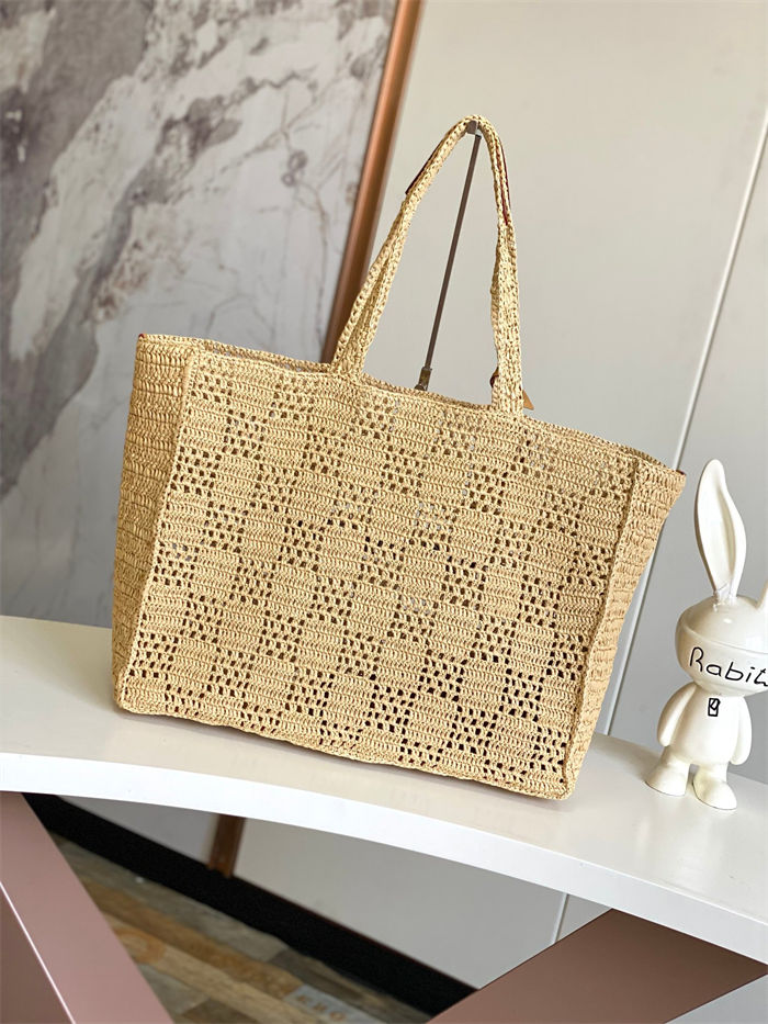 Louis Vuitton Summer Shopper Tote MM Damier Raffia M25008 High