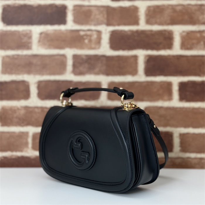 Gucci BLONDIE SMALL TOP HANDLE BAG 815714 Leather Black High