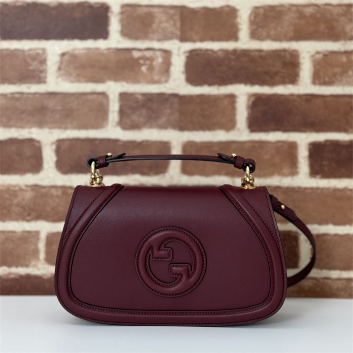 Gucci BLONDIE SMALL TOP HANDLE BAG 815714 Leather Burgundy High