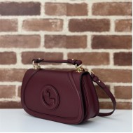 Gucci BLONDIE SMALL TOP HANDLE BAG 815714 Leather Burgundy High