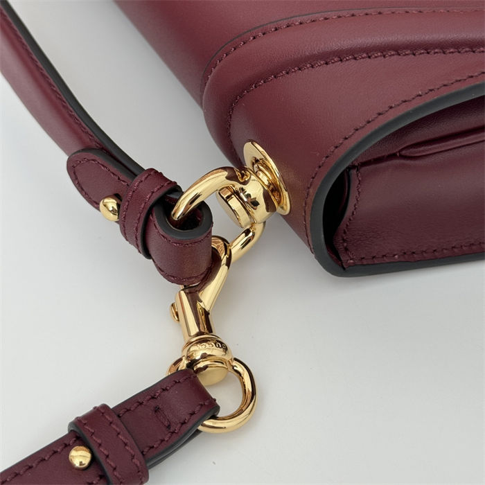 Gucci BLONDIE SMALL TOP HANDLE BAG 815714 Leather Burgundy High