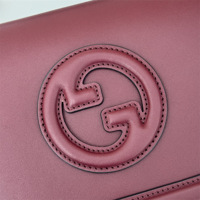 Gucci BLONDIE SMALL TOP HANDLE BAG 815714 Leather Burgundy High