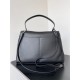 WOMEN'S RODEO LARGE HANDBAG smooth calfskin Black Silver-Metal High