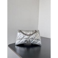 WOMEN'S CRUSH SMALL CHAIN BAG QUILTED crushed calfskin Silver High