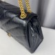 WOMEN'S CRUSH MEDIUM CHAIN BAG QUILTED crushed calfskin Black-Gold High