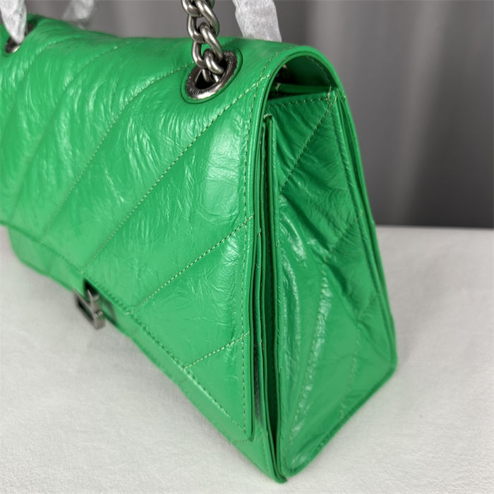 WOMEN'S CRUSH MEDIUM CHAIN BAG QUILTED crushed calfskin Green High