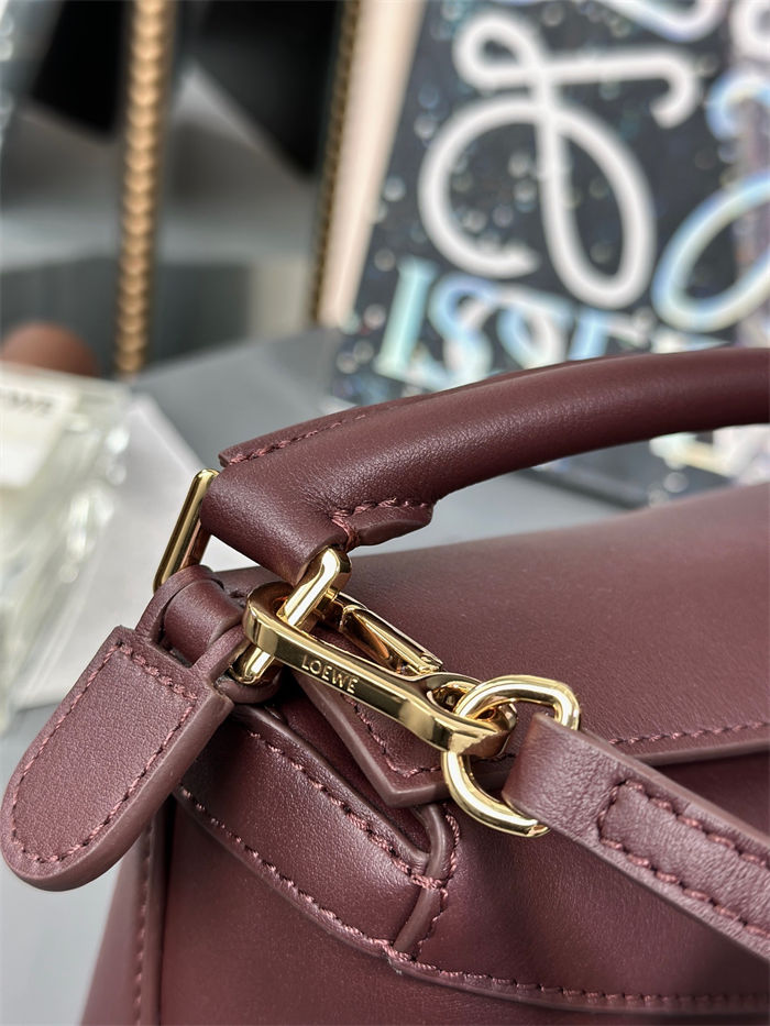 Mini Puzzle bag in classic calfskin Dark Burgundy High