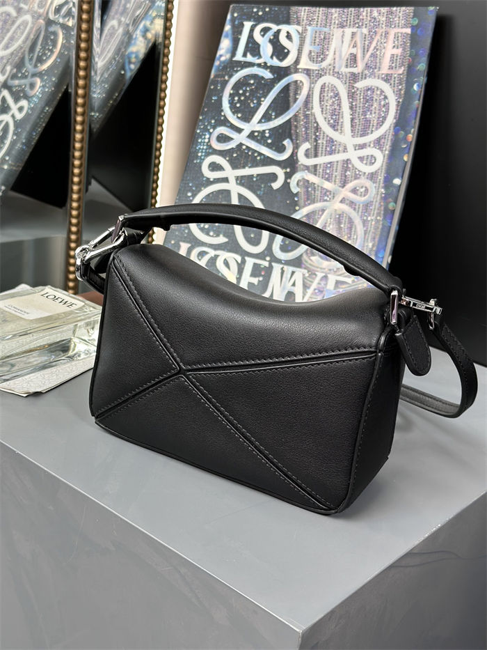 Mini Puzzle bag in classic calfskin Black High