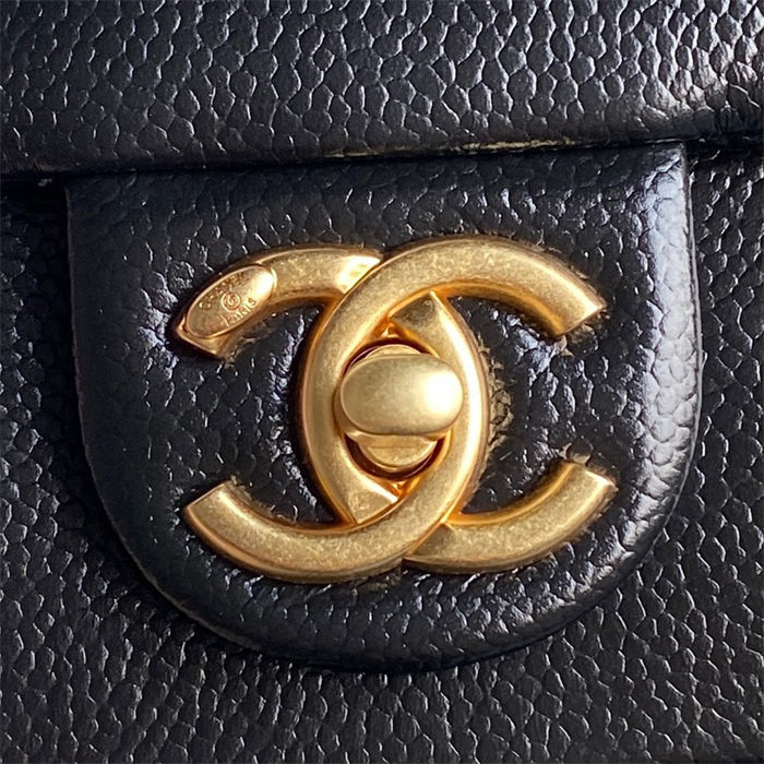 Chanel MINI FLAP BAG AS5218 Grained Shiny Calfskin & Gold-Tone Metal Black High