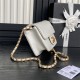 Chanel MINI FLAP BAG AS5218 Grained Shiny Calfskin & Gold-Tone Metal White High