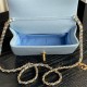 Chanel MINI FLAP BAG AS5218 Grained Shiny Calfskin & Gold-Tone Metal Blue High