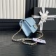 Chanel MINI FLAP BAG AS5218 Grained Shiny Calfskin & Gold-Tone Metal Blue High