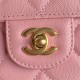 Chanel SMALL FLAP BAG WITH TOP HANDLE AS5166 Grained Calfskin Pink High