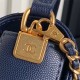 Chanel MINI FLAP BAG WITH TOP HANDLE AS5165 Grained Calfskin Blue High