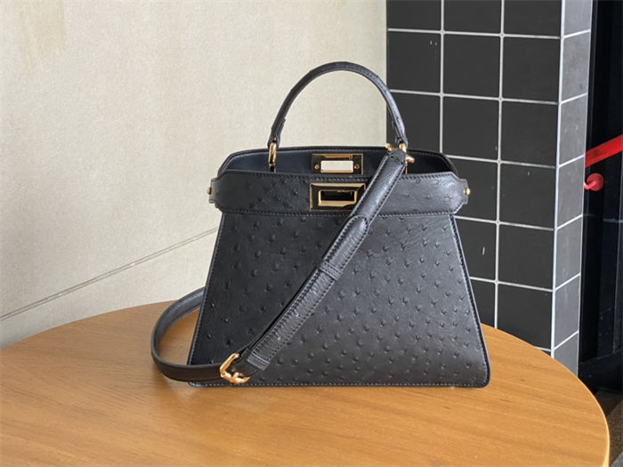 PEEKABOO SMALL ostrich leather bag High