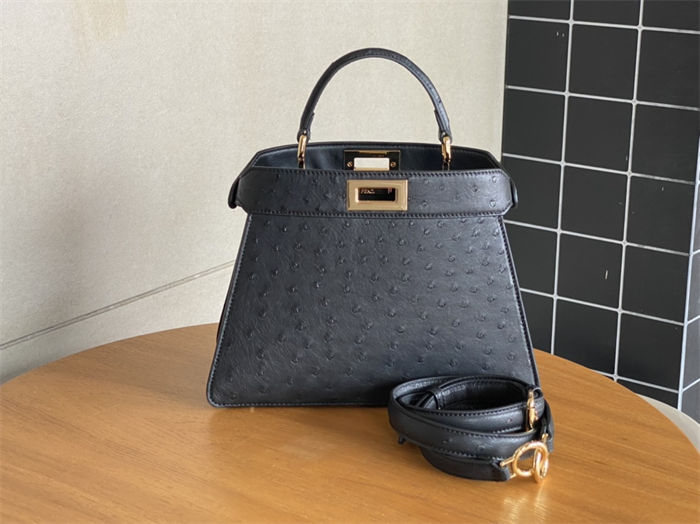 PEEKABOO SMALL ostrich leather bag High