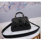 LADY 95.22 SMALL BAG Cannage Calfskin Black High