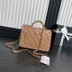 Chanel MINI FLAP BAG WITH TOP HANDLE AS5043 Shiny Lambskin Nude A