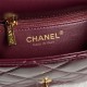 Chanel MINI FLAP BAG WITH TOP HANDLE AS5032 Shiny Lambskin Burgundy A