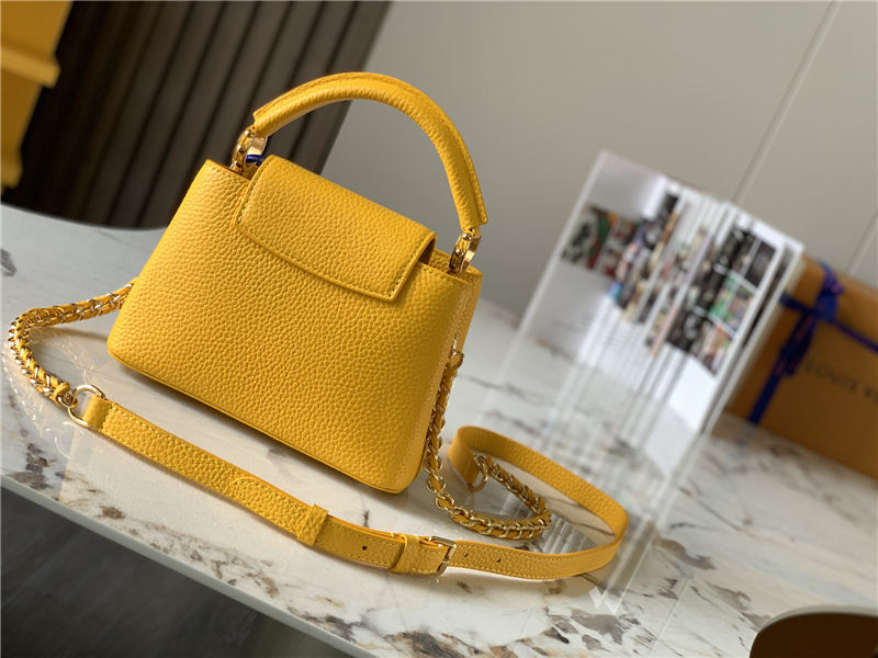 Louis Vuitton CAPUCINES MINI Taurillon Mustard M59709 High