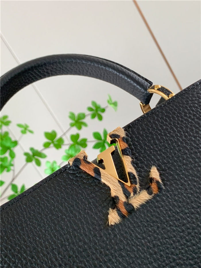 Louis Vuitton CAPUCINES BB Taurillon Black/Leopard M57215 High