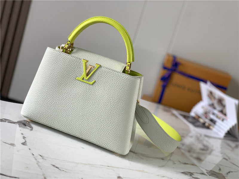 Louis Vuitton CAPUCINES BB Taurillon White M59468 High