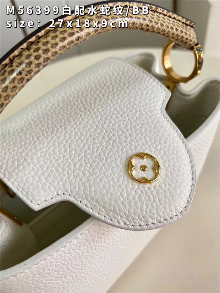 Louis Vuitton CAPUCINES BB Taurillon White M56399 High