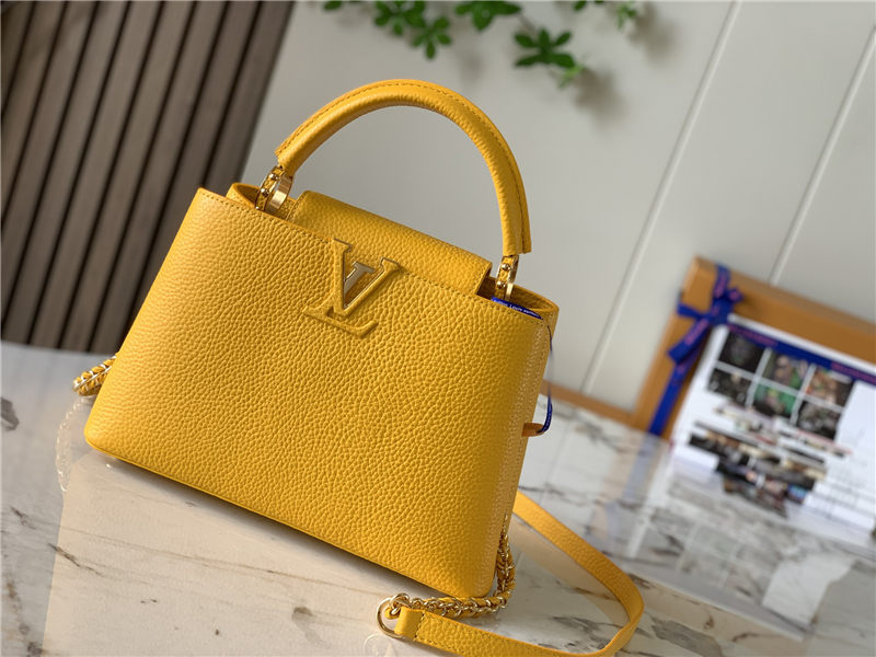 Louis Vuitton CAPUCINES BB Taurillon Mustard M59653 High