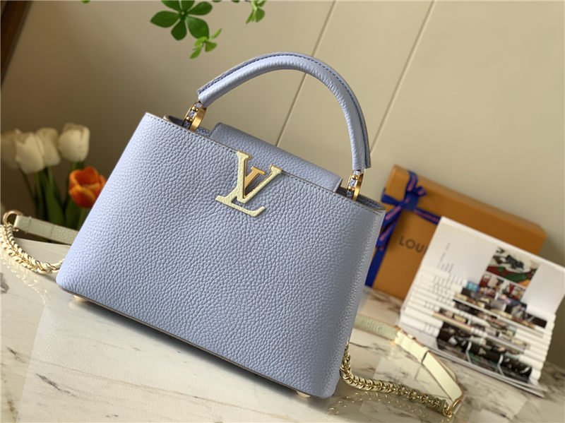 Louis Vuitton CAPUCINES BB Taurillon Light Blue M59653 High