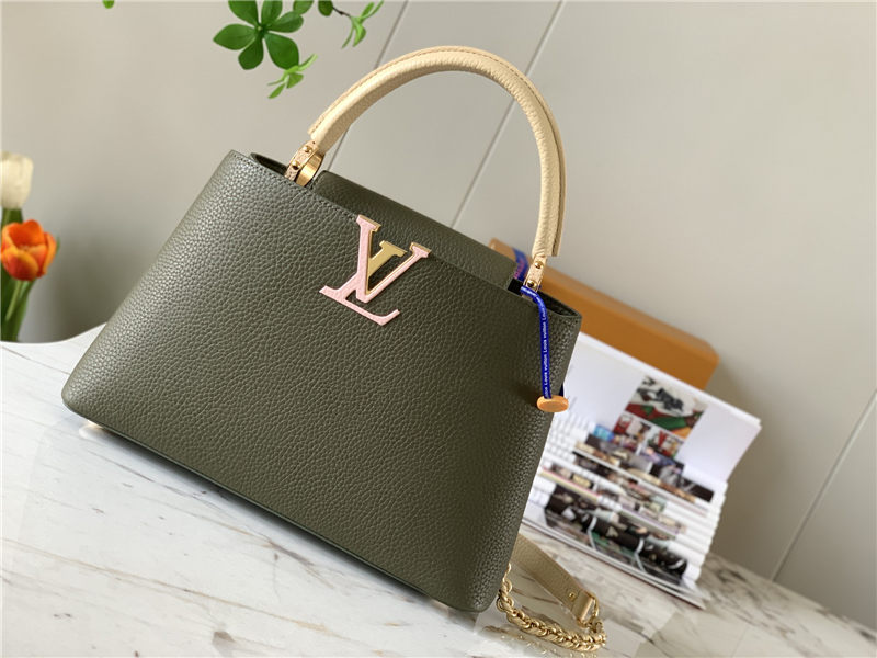 Louis Vuitton CAPUCINES MM Taurillon Olive M59516 High