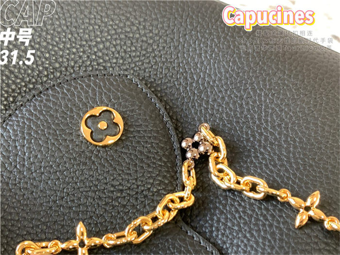 Louis Vuitton CAPUCINES MM Taurillon Black M59209 High