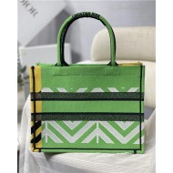 MEDIUM Dior BOOK TOTE D-Jungle Pop Embroidery Green/Orange High